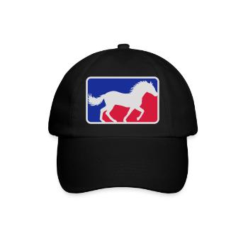 Cheval de sport rouge bleu - Casquette classique - noir/noir - Devant