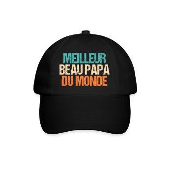 Meilleur Beau Papa | Beau-Père - Casquette classique - noir/noir - Devant