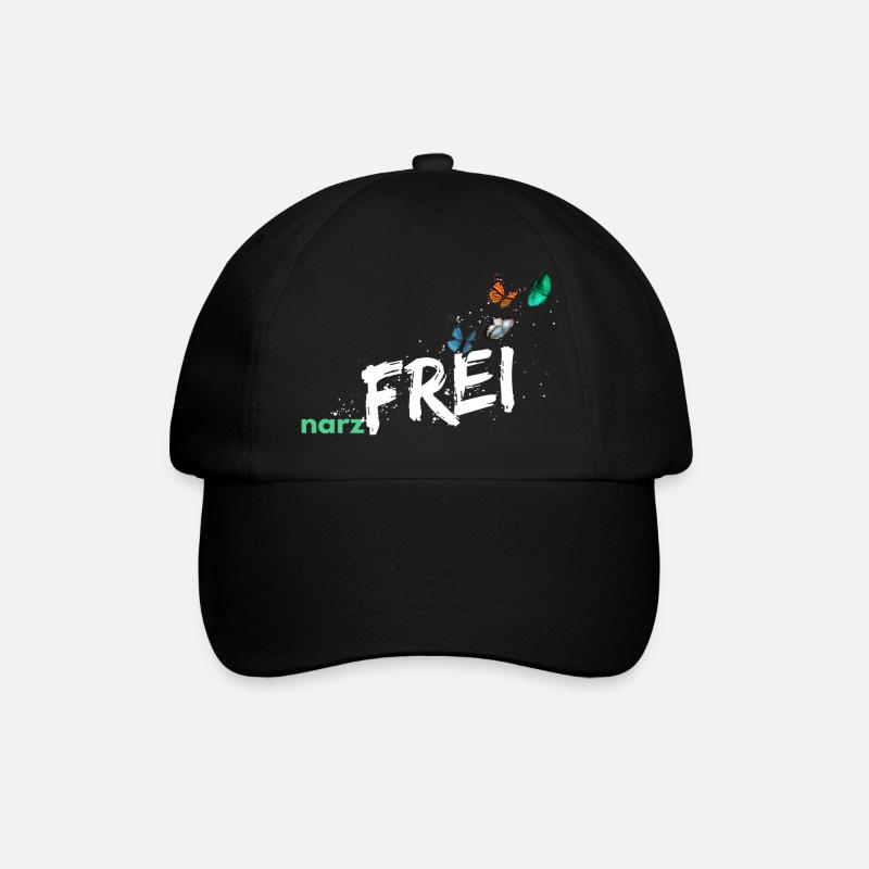 narzfrei weiß - Baseballkappe - Schwarz/Schwarz