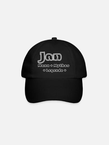 Jan - Mann, Mythos, Legende - Baseballkappe - Schwarz/Schwarz