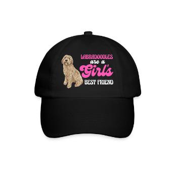 Labradoodle Hund - Baseballkappe - Schwarz/Schwarz - Vorne