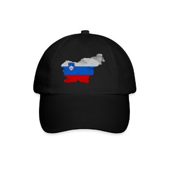 Slovenia flag in the shape of the country - Baseball Cap - black/black - Front