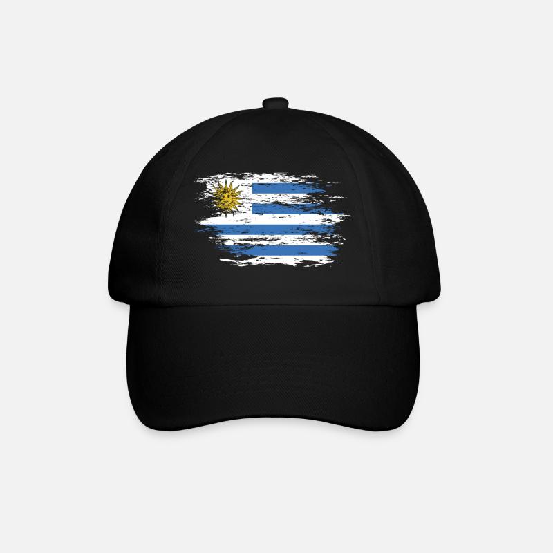 Uruguay Flagge used - Baseballkappe - Schwarz/Schwarz