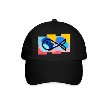 SARDINE. FISH. APRIL FOOL. EASTER. SEA - Baseball Cap - black/black - Front