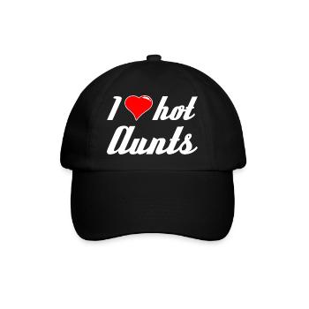 I love hot Aunts Ich liebe Tanten Männer Spruch - Baseball Cap - black/black - Front