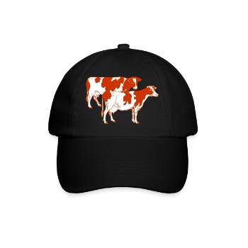 Deux vaches à taches rouges - Casquette classique - noir/noir - Devant