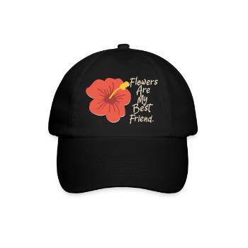 Blumen - Beste Freunde - Baseballkappe - Schwarz/Schwarz - Vorne