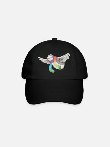 Pinguin für Frieden - Baseballkappe - Schwarz/Schwarz