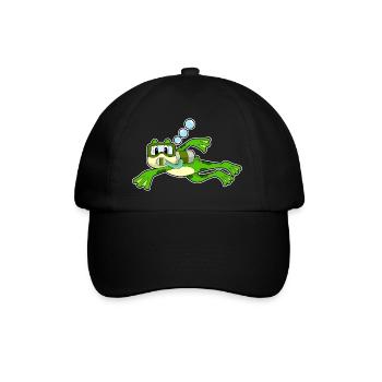 Frosch Taucher Schwimmbrille Tauchen - Baseballkappe - Schwarz/Schwarz - Vorne