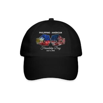 Philippinisch-amerikanischer Freundschaftstag - Baseballkappe - Schwarz/Schwarz - Vorne