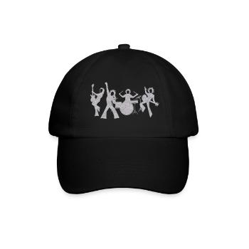 LETS ROCK, GROUPE DE ROCK MUSICIEN T-SHIRT MUSICAL - Casquette classique - noir/noir - Devant
