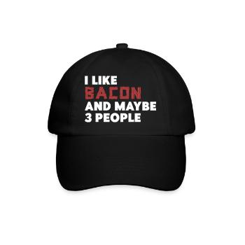 J’aime le bacon et peut-être trois personnes - Casquette classique - noir/noir - Devant