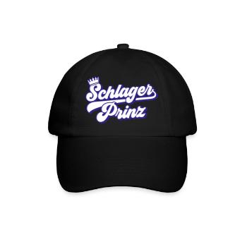 Schlager Prinz | Farben änderbar - Baseballkappe - Schwarz/Schwarz - Vorne