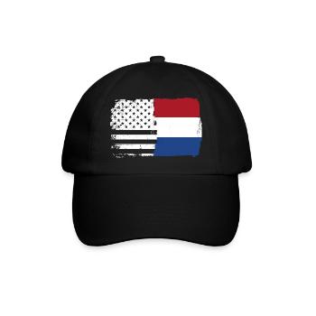 Flag Fusion: Stars Stripes Dutch Brush - Baseball Cap - black/black - Front