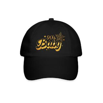 90er Jahre Niedlich 80er Jahre Retro Vintage Lustig Cool Nostalgie - Baseballkappe - Schwarz/Schwarz - Vorne