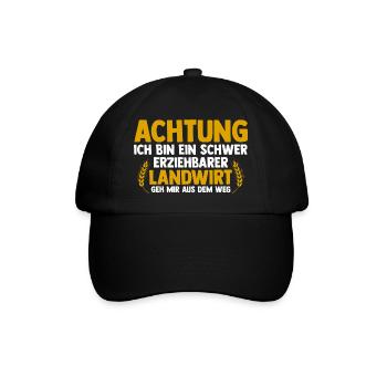 Landwirtschaft Bauer Landwirt - Baseballkappe - Schwarz/Schwarz - Vorne