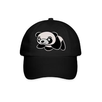 Panda große Augen niedlich Baby Pandabär Wildtiere - Baseballkappe - Schwarz/Schwarz - Vorne