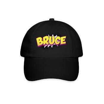Bruce Nom personnalisé Style bande dessinée Pop Art, Bruce - Casquette classique - noir/noir - Devant