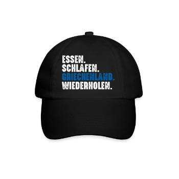 Griechen Grieche Griechenland - Baseballkappe - Schwarz/Schwarz - Vorne
