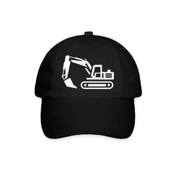 Contours d’une excavatrice : silhouette d’un opérateur d’engin de chantier - Casquette classique - noir/noir - Devant
