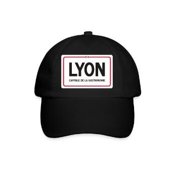 Ortsschild von Lyon - Baseballkappe - Schwarz/Schwarz - Vorne