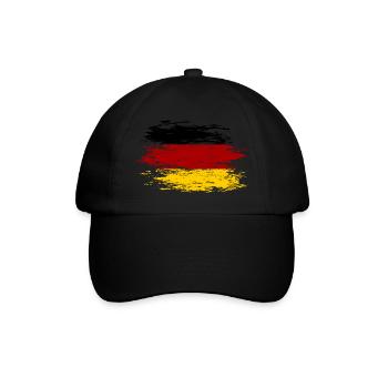Deutschland Flagge used - Baseballkappe - Schwarz/Schwarz - Vorne