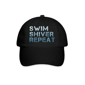 Ice Bathing New Year's Swim Swim Shiver Repeat - Baseball Cap - black/black - Front
