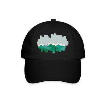 Forest mountains in the morning mist - Baseball Cap - black/black - Front