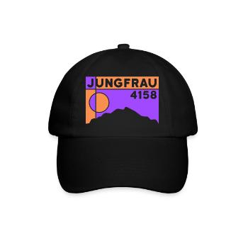 Berner Oberland Jungfraujoch Berg Jungfrau Skitour - Baseballkappe - Schwarz/Schwarz - Vorne