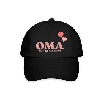 Oma du bist die Beste - Baseballkappe - Schwarz/Schwarz - Vorne