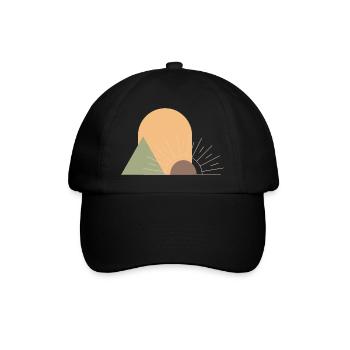 Boho Sonne - Baseballkappe - Schwarz/Schwarz - Vorne