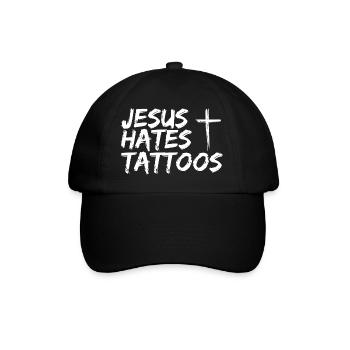 Jésus déteste les tatouages Tatouage Anti Tatouage - Casquette classique - noir/noir - Devant