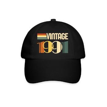 Vintage 1991 - 1991 Anniversary Gift - Baseball Cap - black/black - Front