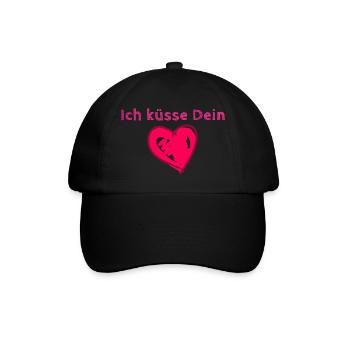 Herz, küsse, ich küsse dein Herz, valentinstag - Baseballkappe - Schwarz/Schwarz - Vorne