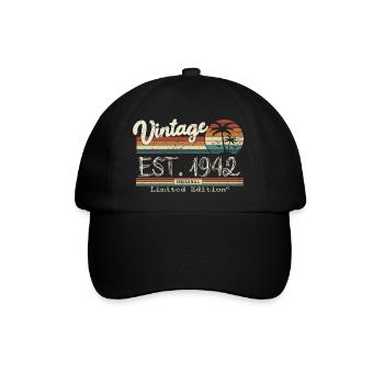 1942 né cadeau d’anniversaire vintage - Casquette classique - noir/noir - Devant