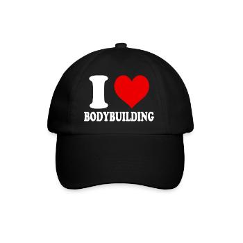 J’aime la musculation coeur drôle spirituel - Casquette classique - noir/noir - Devant