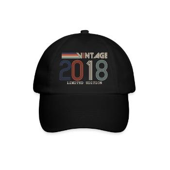 Vintage 2018 Cadeau Anniversaire - Millésime 2018 - Casquette classique - noir/noir - Devant