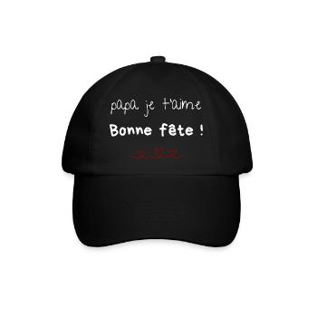 Papa Ich liebe dich Alles Gute zum Vatertag Geschenkparty - Baseballkappe - Schwarz/Schwarz - Vorne