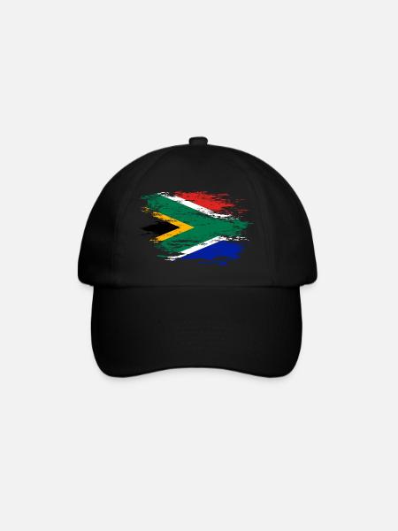 Südafrika Flagge used - Baseballkappe - Schwarz/Schwarz