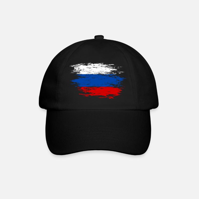 Russland Flagge used - Baseballkappe - Schwarz/Schwarz