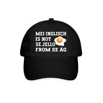Mei Inglisch is not se Jello fron se Äg - Baseballkappe - Schwarz/Schwarz - Vorne