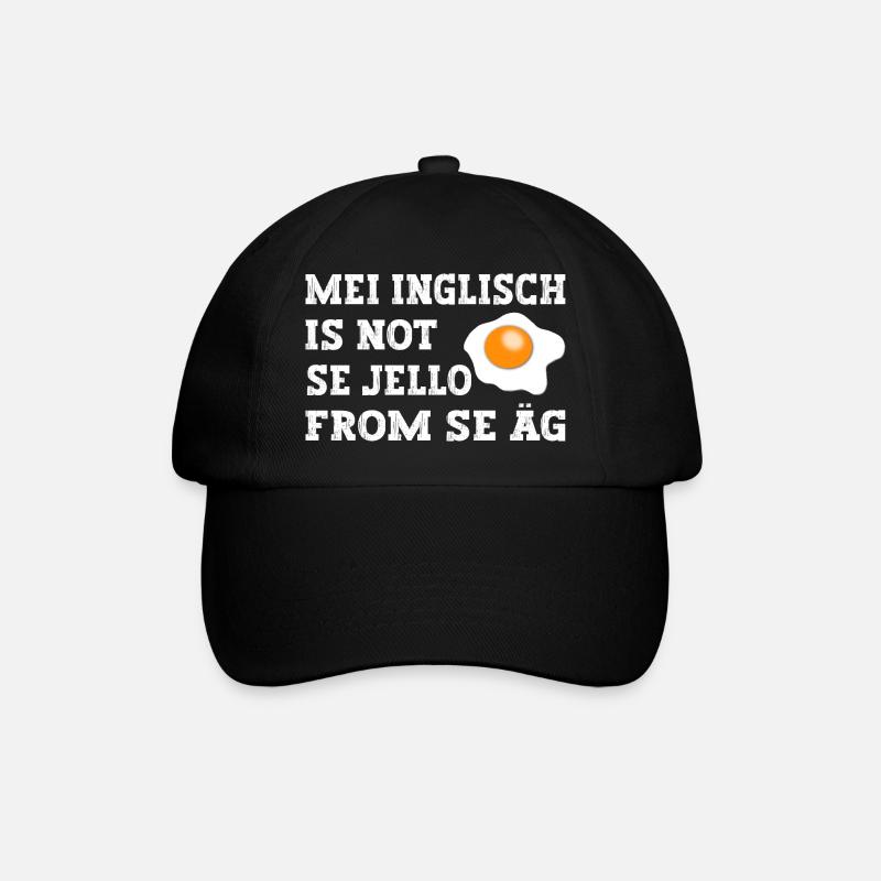 Mei Inglisch is not se Jello fron se Äg - Baseballkappe - Schwarz/Schwarz