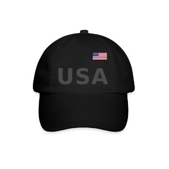 TEAM United States American Flag Banner Over Font - Baseball Cap - black/black - Front