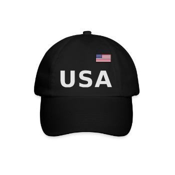 ÉQUIPE Bannière du drapeau américain des États-Unis sur la police - Casquette classique - noir/noir - Devant