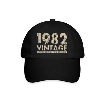Jahrgang 1982 Bursdag - Unikat - Baseballkappe - Schwarz/Schwarz - Vorne