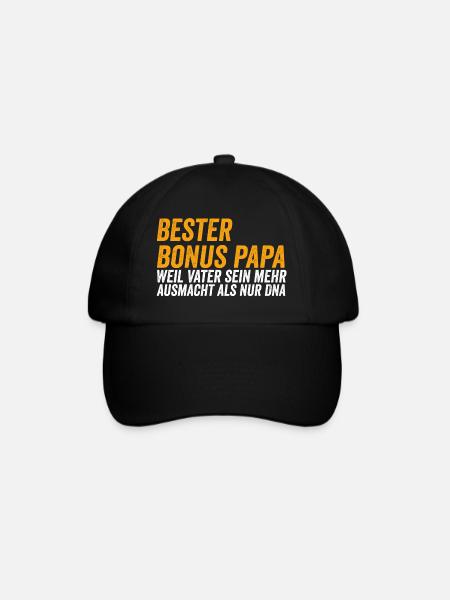 Bonus Papa bester Vater lustig DNA - Baseballkappe - Schwarz/Schwarz