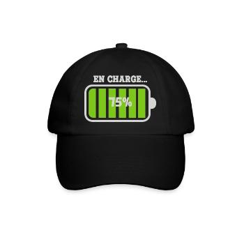 Battery at 75% charge - Baseball Cap - black/black - Front