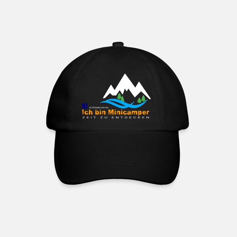 Minicamper Bergwanderer Motiv - Baseballkappe - Schwarz/Schwarz