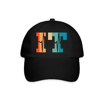 Heartbeat retro information technology - Baseball Cap - black/black - Front