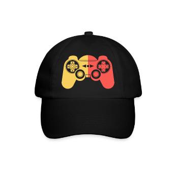 Vintage Retro Gaming Controller - Baseballkappe - Schwarz/Schwarz - Vorne